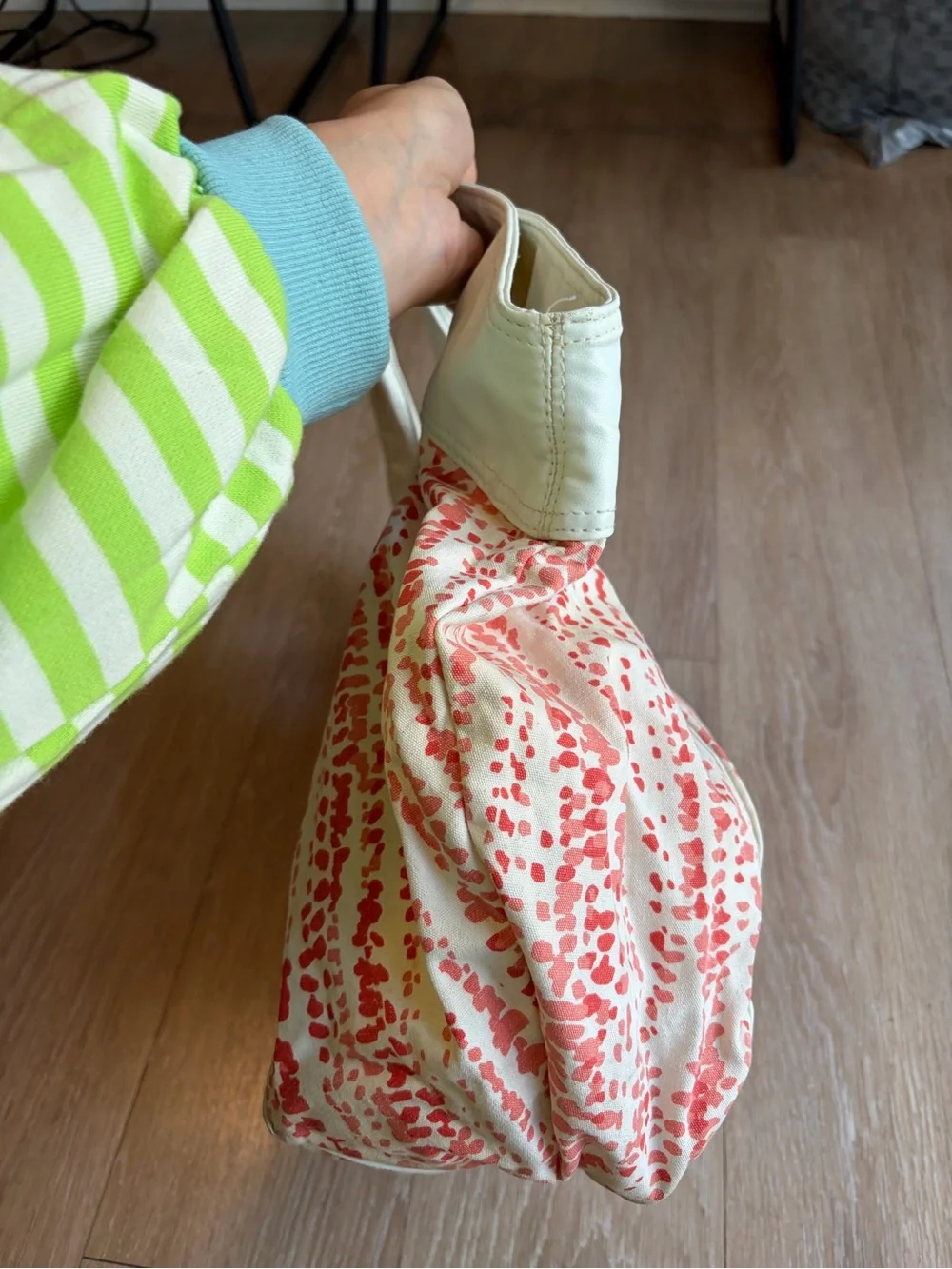 Y2K Cream & Coral Patterned Women’s Hobo Bag